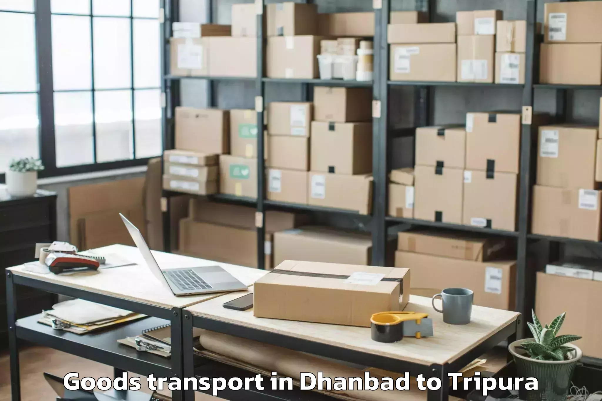 Book Your Dhanbad to Tulashikhar Goods Transport Today